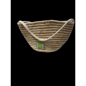 Natural Dots Market Basket Beige White